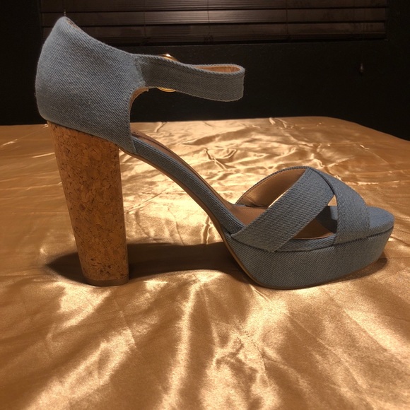 Brand new denim block heels size 10 - Picture 4 of 7